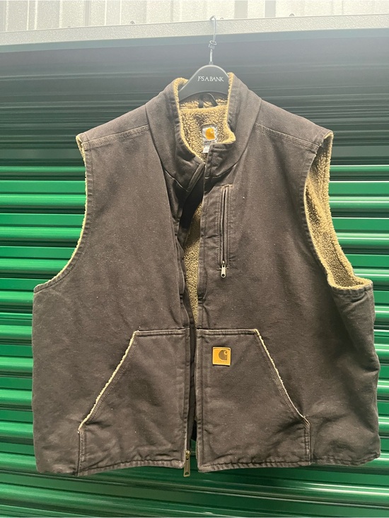 Carhartt Other - Carhartt Brown Canvas Vest with Cream Sherpa Lining